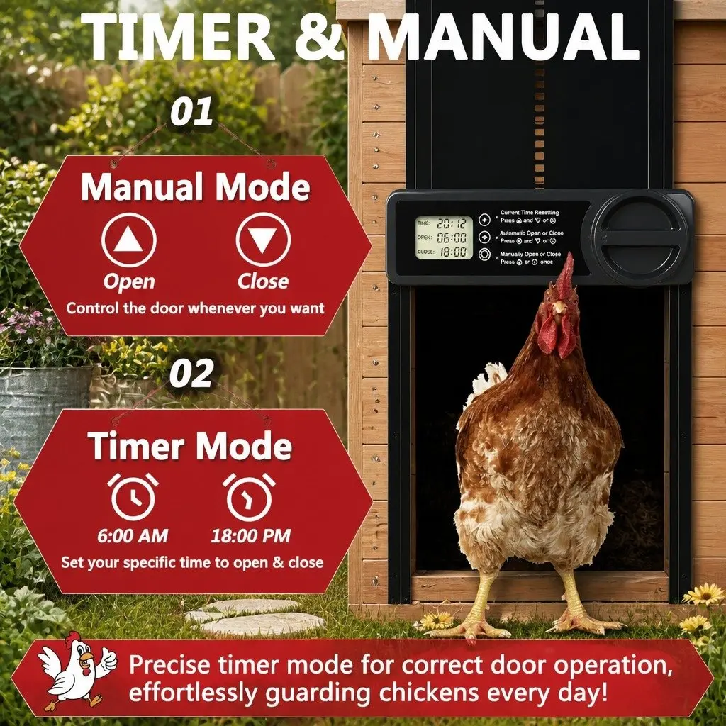 Automatic Chicken Coop Door Opener with LCD Control