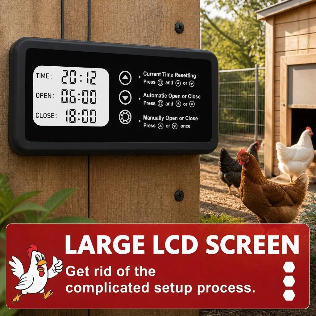 Automatic Chicken Coop Door Opener with LCD Control