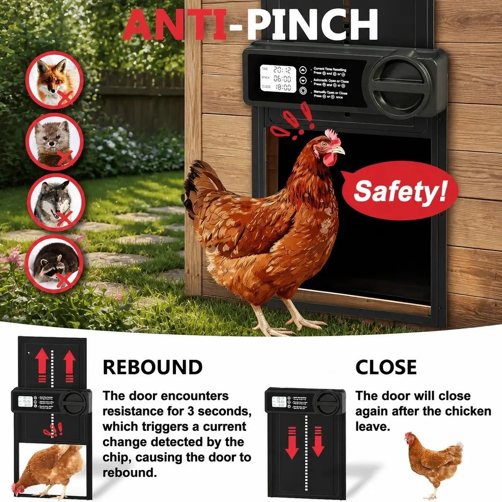 Automatic Chicken Coop Door Opener with LCD Control