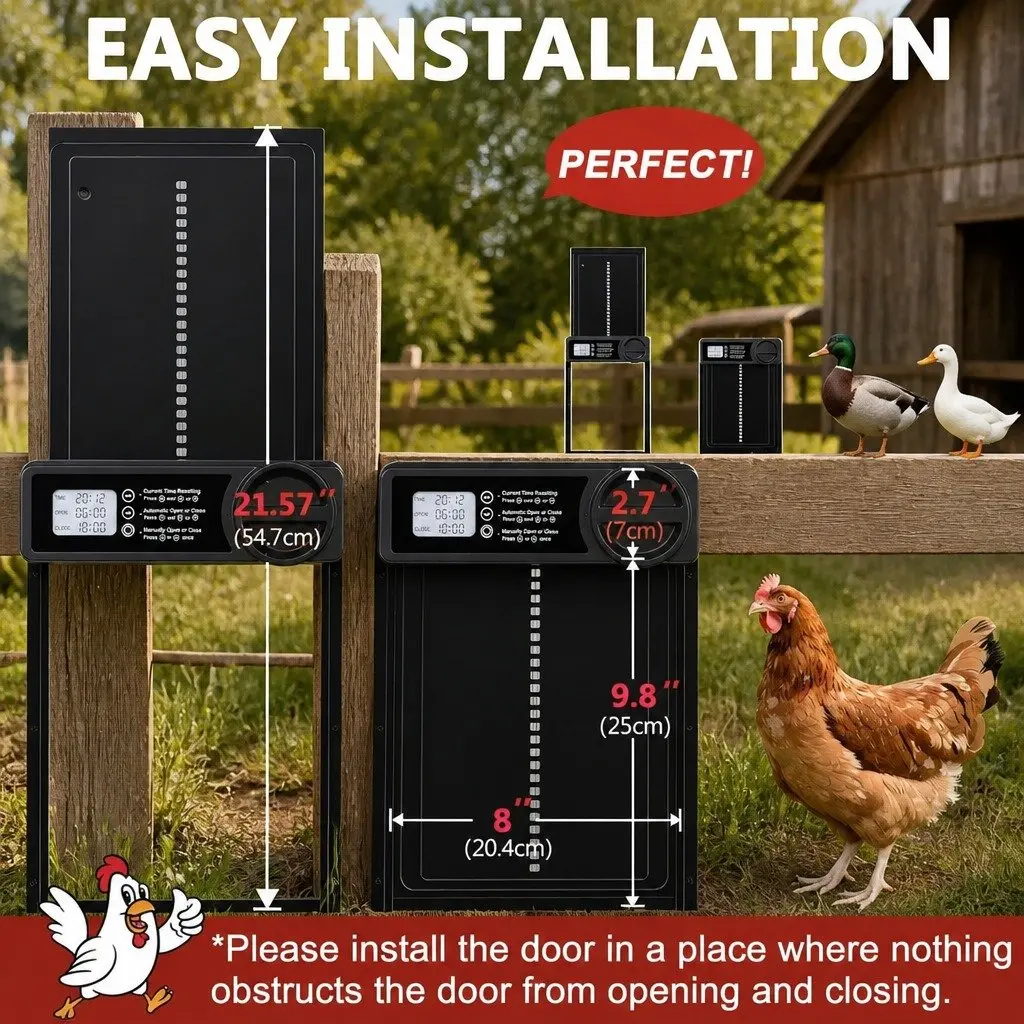 Automatic Chicken Coop Door Opener with LCD Control