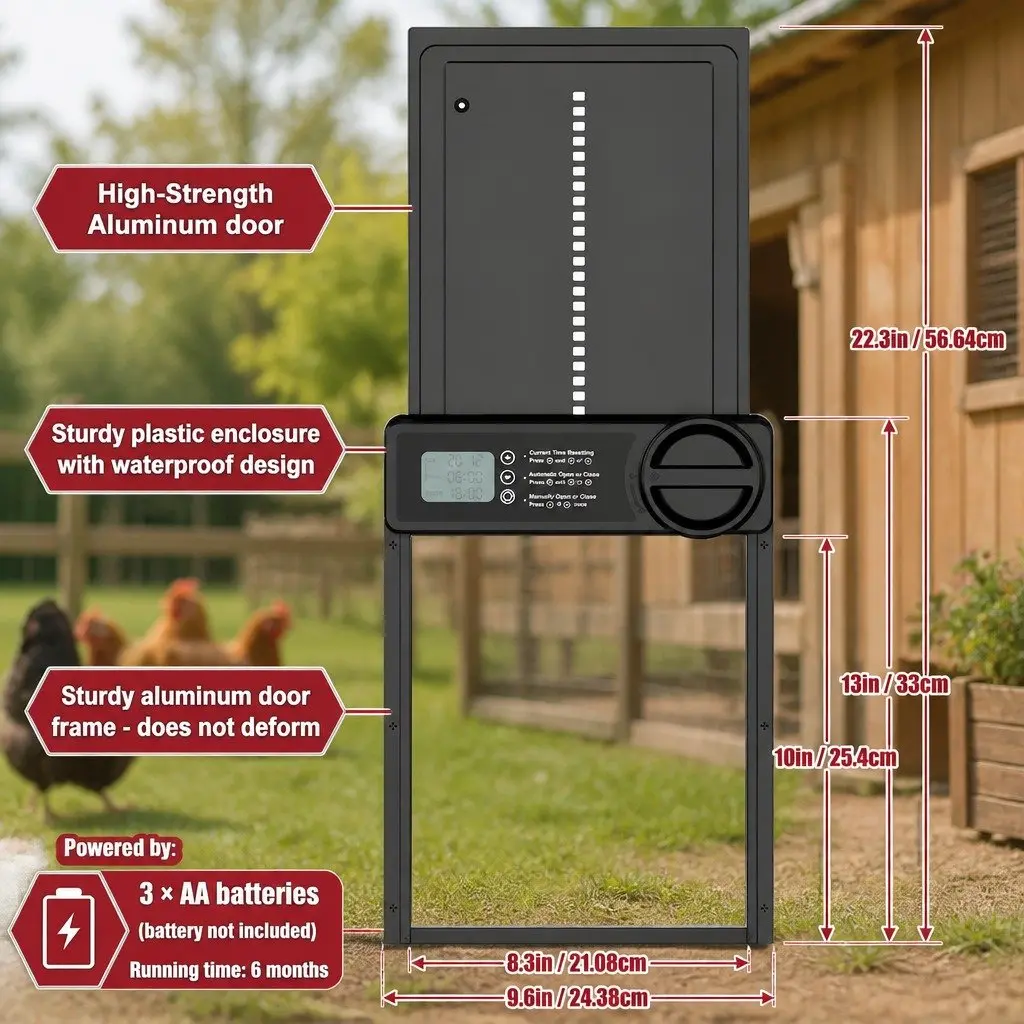 Automatic Chicken Coop Door Opener with LCD Control