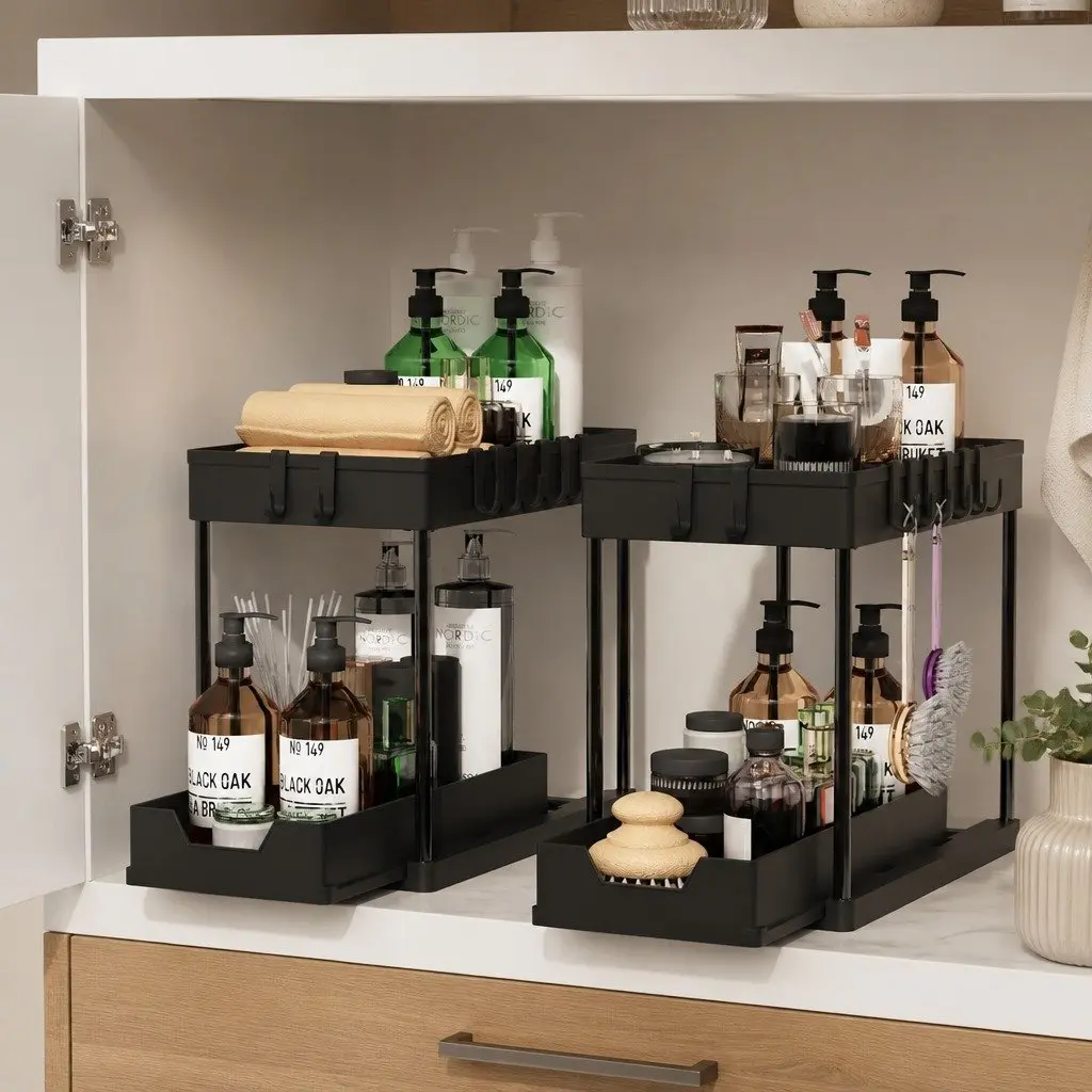 Under Sink Organizer 2 Pack with Pull-Out Baskets