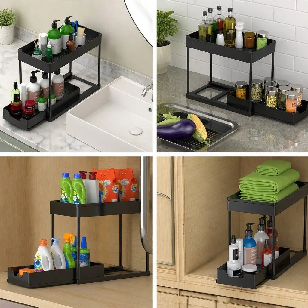 Under Sink Organizer 2 Pack with Pull-Out Baskets