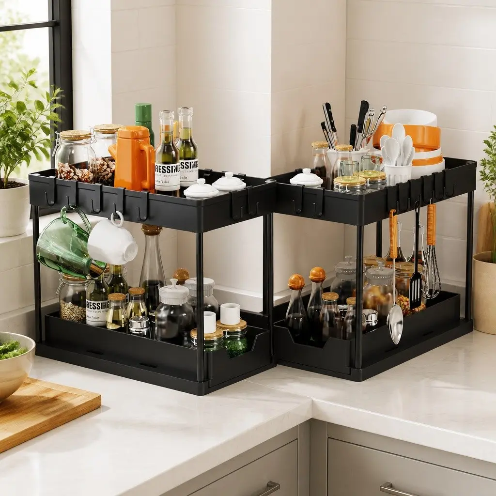 Under Sink Organizer 2 Pack with Pull-Out Baskets