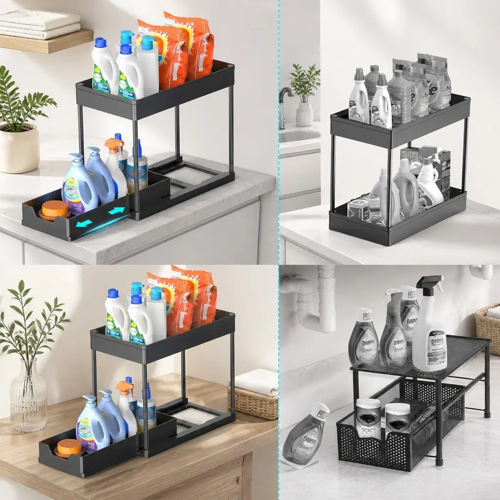 Under Sink Organizer 2 Pack with Pull-Out Baskets