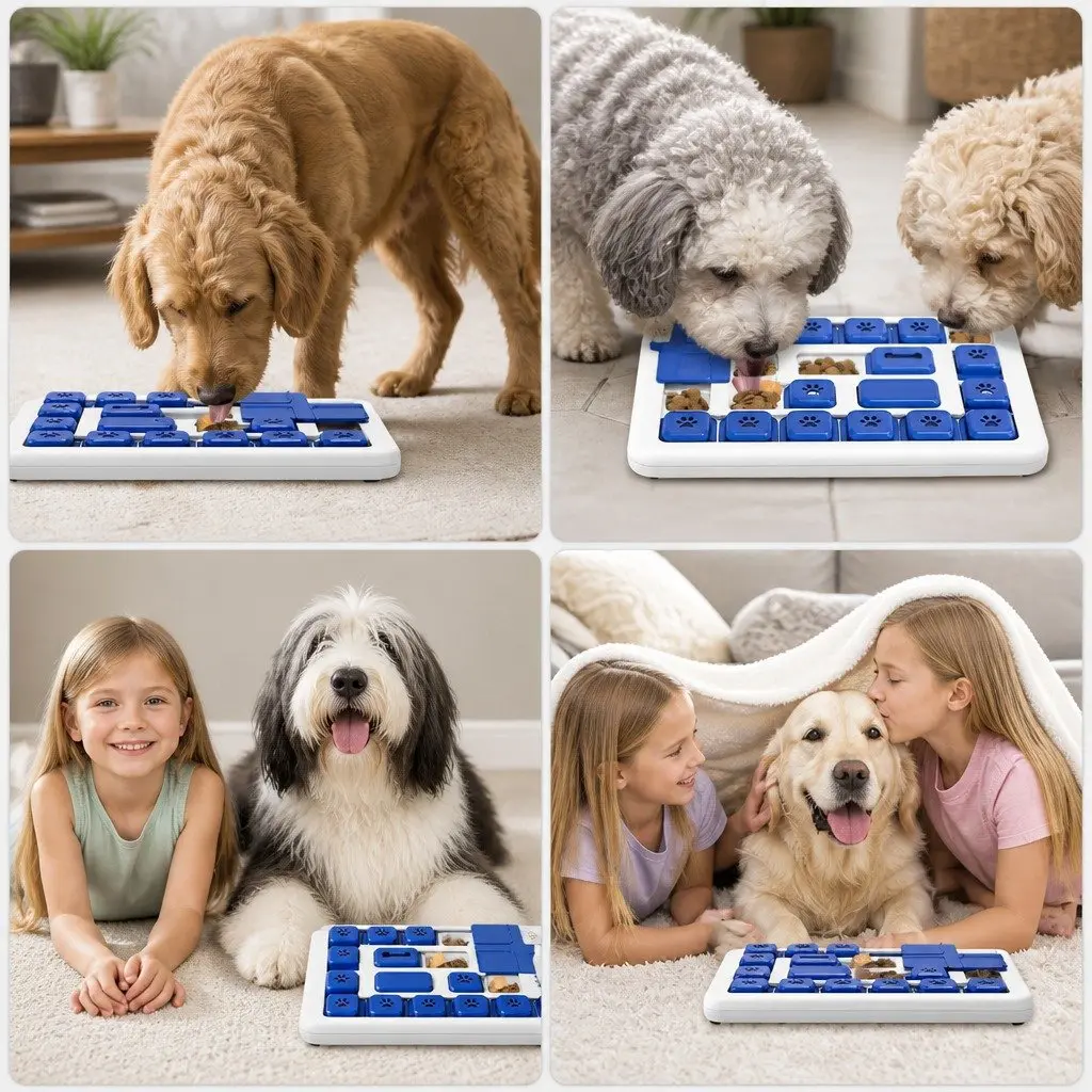 Interactive Dog Puzzle Toy ABS Plastic 30 x 20 x 3 cm Multi-Level Challenge