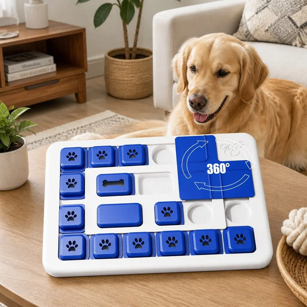 Interactive Dog Puzzle Toy ABS Plastic 30 x 20 x 3 cm Multi-Level Challenge