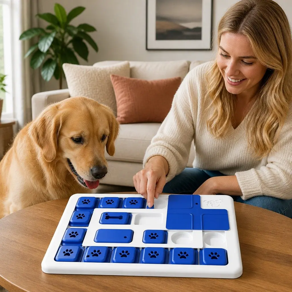Interactive Dog Puzzle Toy ABS Plastic 30 x 20 x 3 cm Multi-Level Challenge
