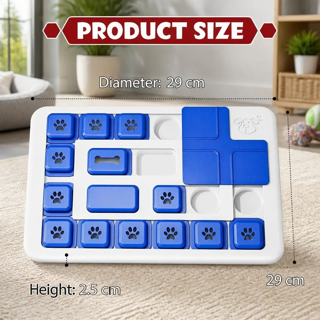 Interactive Dog Puzzle Toy ABS Plastic 30 x 20 x 3 cm Multi-Level Challenge