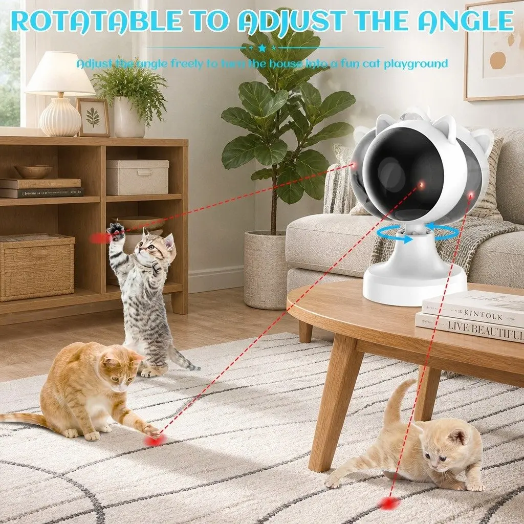 Interactive Laser Toy for Cats Adjustable Vertical Angle USB Rechargeable with Two Speed Settings