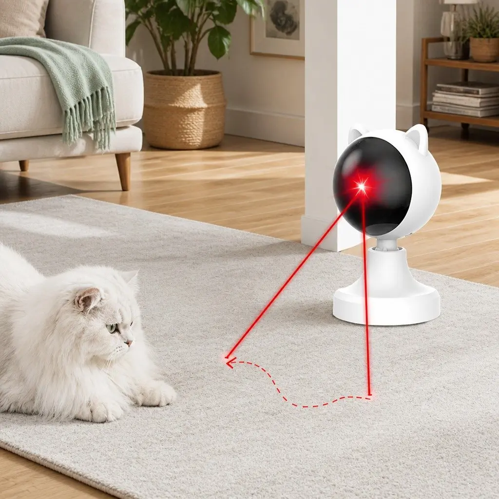 Interactive Laser Toy for Cats Adjustable Vertical Angle USB Rechargeable with Two Speed Settings