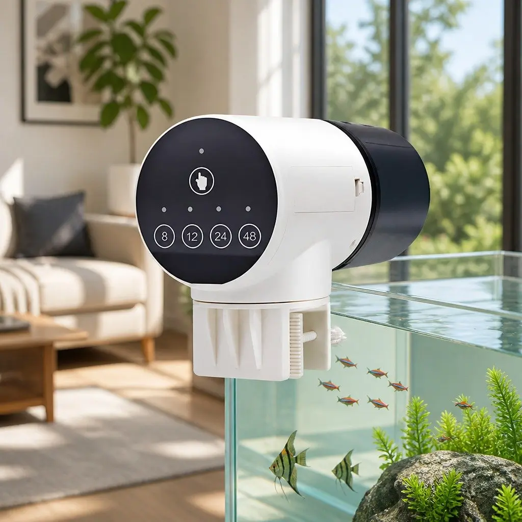 Automatic Fish Feeder with Timer and Rechargeable System