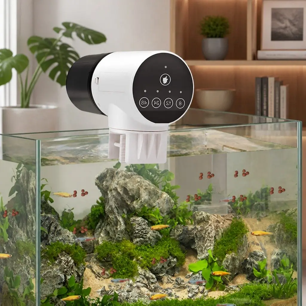 Automatic Fish Feeder with Timer and Rechargeable System