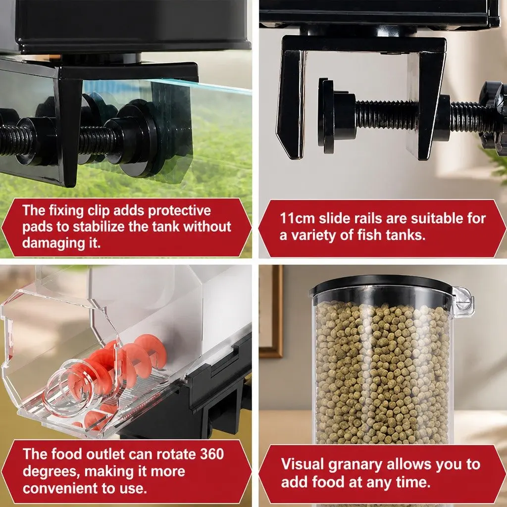 Automatic Fish Feeder with Timer and Rechargeable System