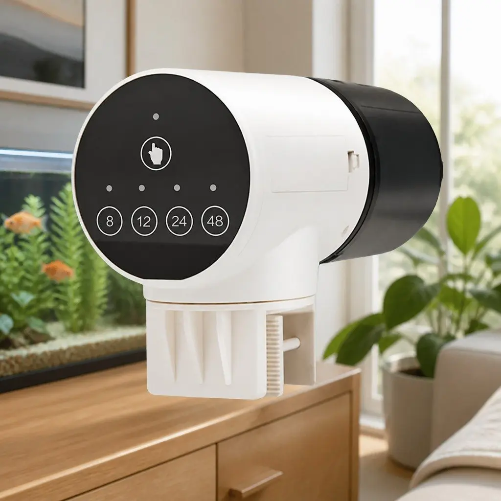 Automatic Fish Feeder with Timer and Rechargeable System