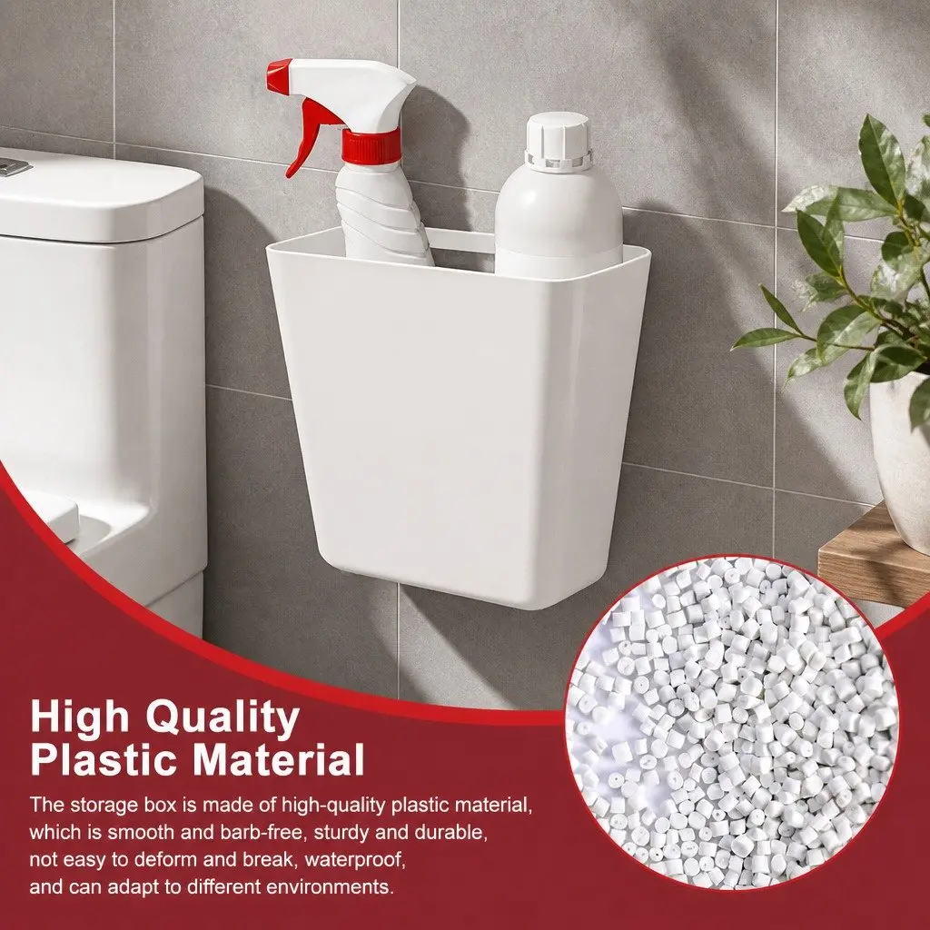 4-Pack Durable Self-Adhesive Wall Storage Boxes