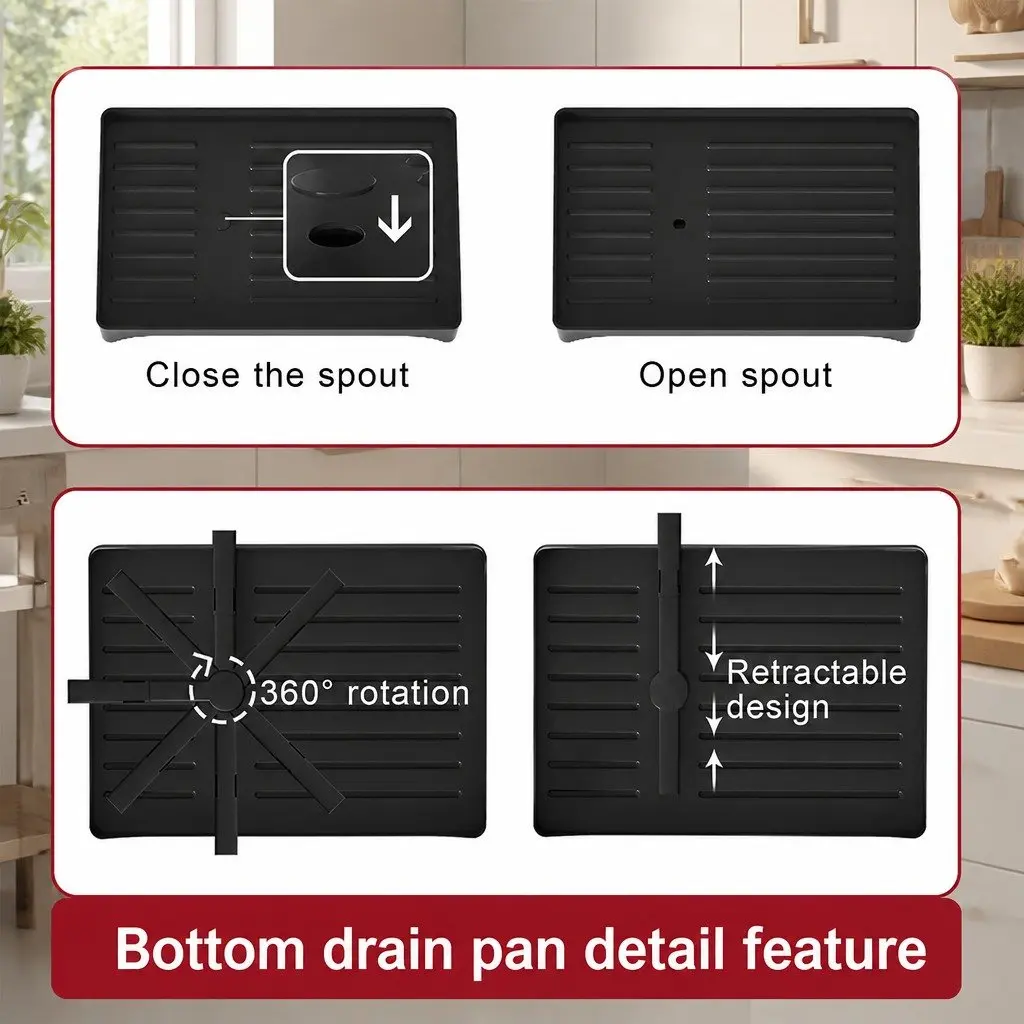 2-Tier Dish Drying Rack with Drainage Tray