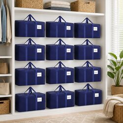 Durable Large Storage Bags 12-Pack with Zippers