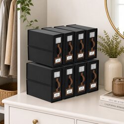 Set of 8 Premium Bed Sheet Organizer Boxes with Clear Windows