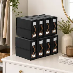 Set of 8 Premium Bed Sheet Organizer Boxes with Clear Windows