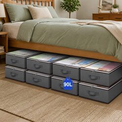 Durable Underbed Storage Bins 8 Pack 90L Containers