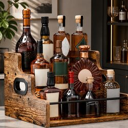 3-Tier Liquor Bottle Display Shelf Rack Bar Organizer Wine Whiskey Spirits
