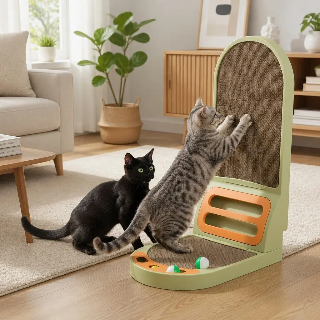 L-Shaped Cat Scratching Board for Indoor Use