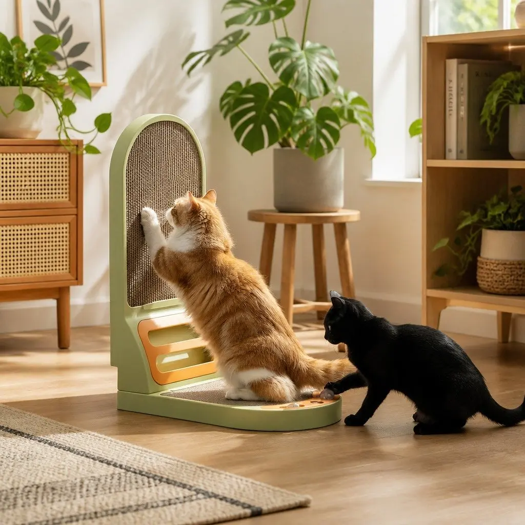 L-Shaped Cat Scratching Board for Indoor Use
