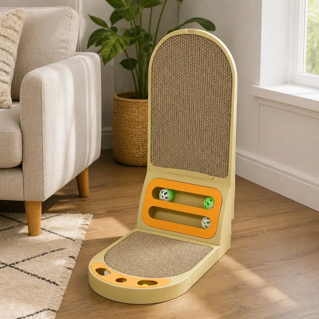 L-Shaped Cat Scratching Board for Indoor Use