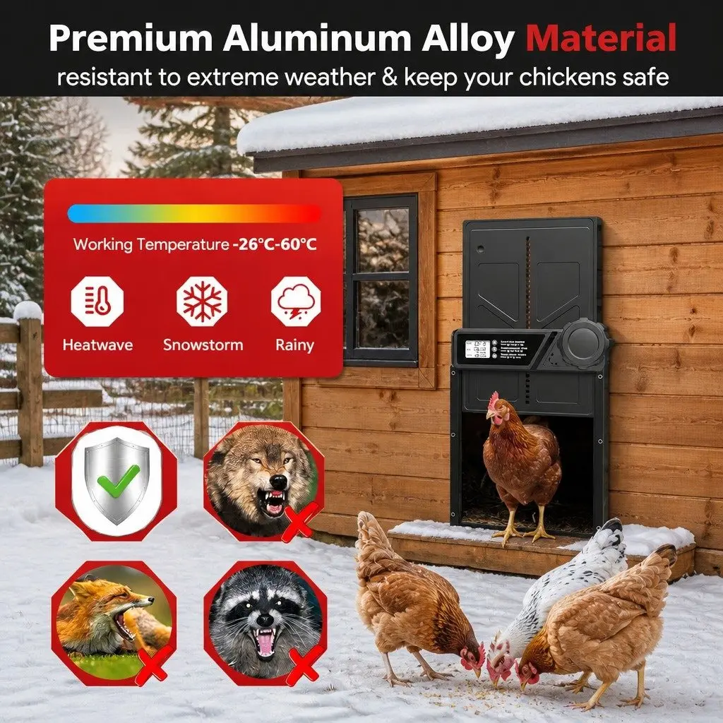 Automatic Chicken Coop Door with Solar and USB-C