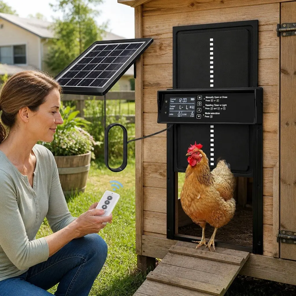 Solar-Powered Automatic Chicken Coop Door with Timer
