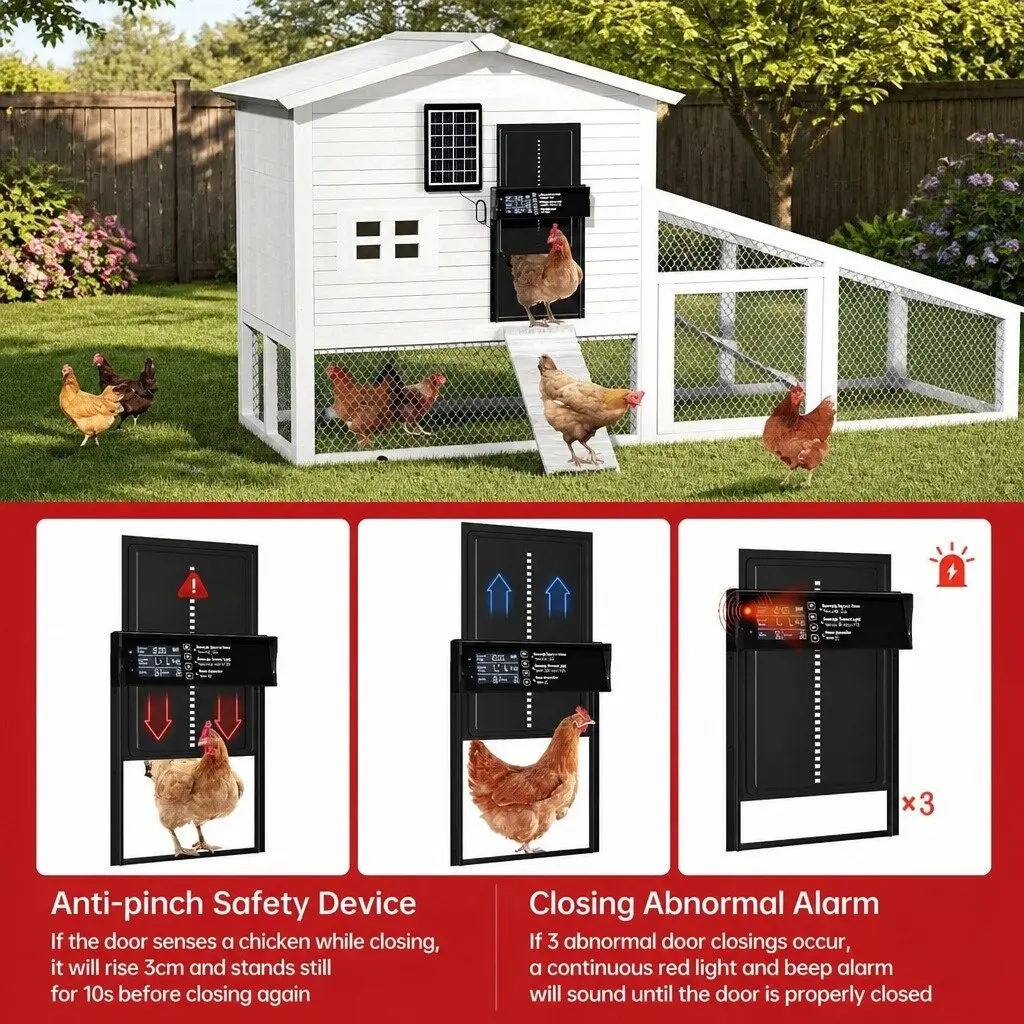 Solar-Powered Automatic Chicken Coop Door with Timer