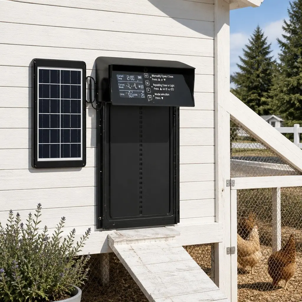 Solar-Powered Automatic Chicken Coop Door with Timer