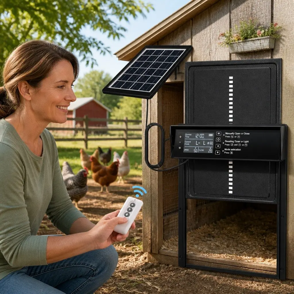 Solar-Powered Automatic Chicken Coop Door with Timer
