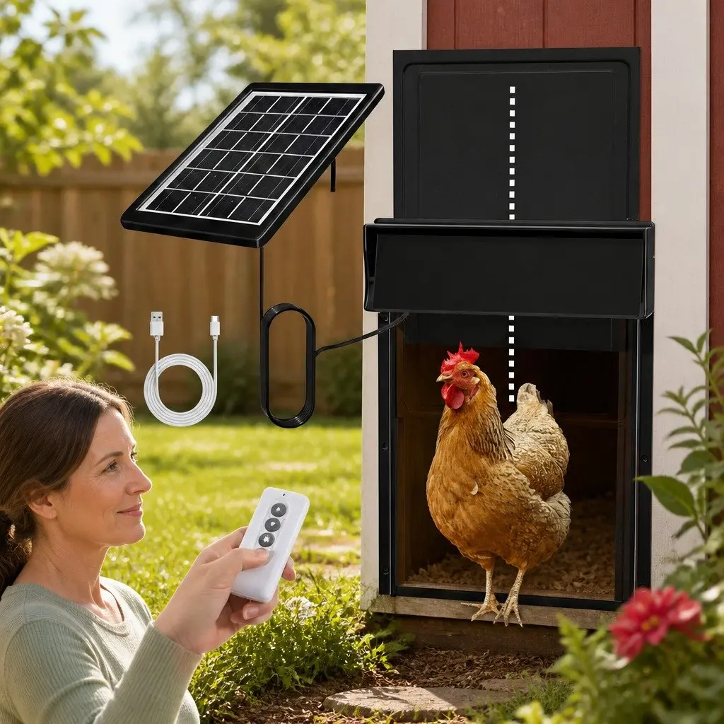 Solar-Powered Automatic Chicken Coop Door with Timer