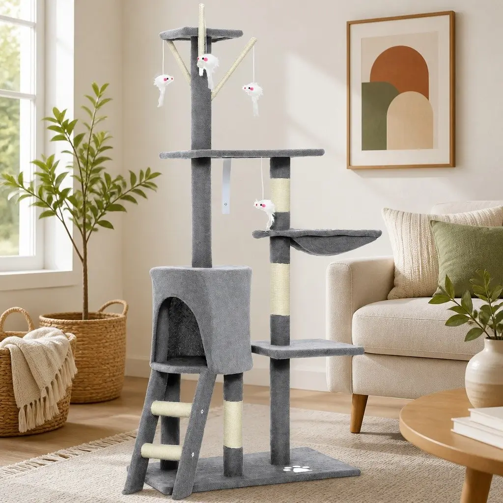 134cm Cat Tree with Plush Perch & Sisal Posts