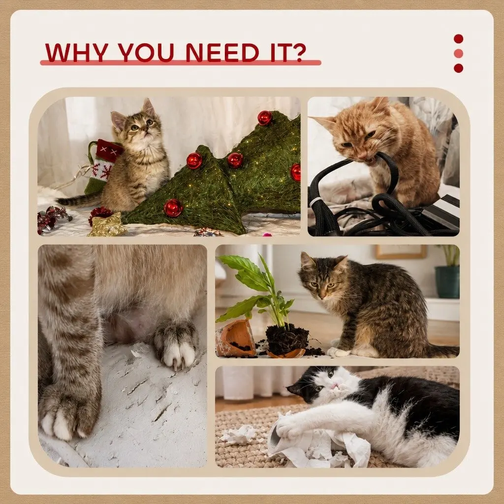 Indoor Cat Tree 134cm with Sisal Posts and Plush Perch