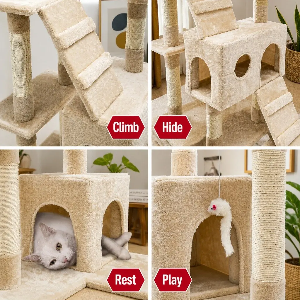 180cm Cat Tree Tower for Indoor Cats