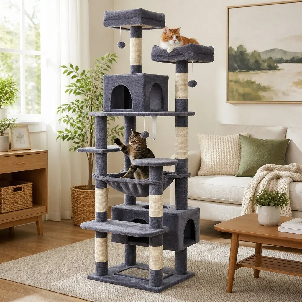 Cat Tree Tower 180cm with Plush Perches