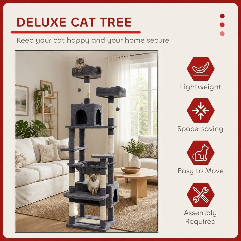 Cat Tree Tower 180cm with Plush Perches