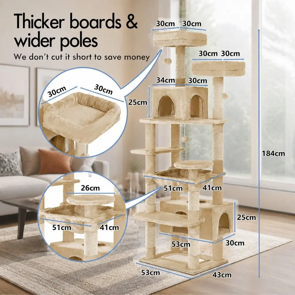 180cm Cat Tree Tower for Indoor Cats