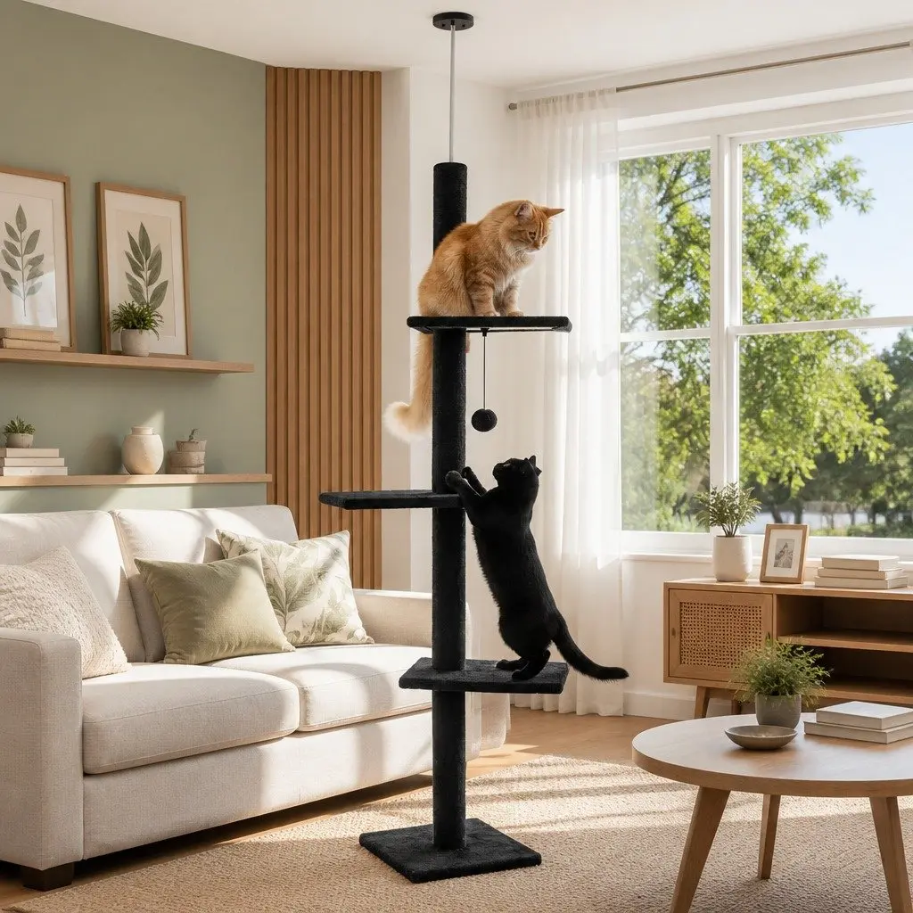 Adjustable Height Cat Tree Tower for Indoor Use