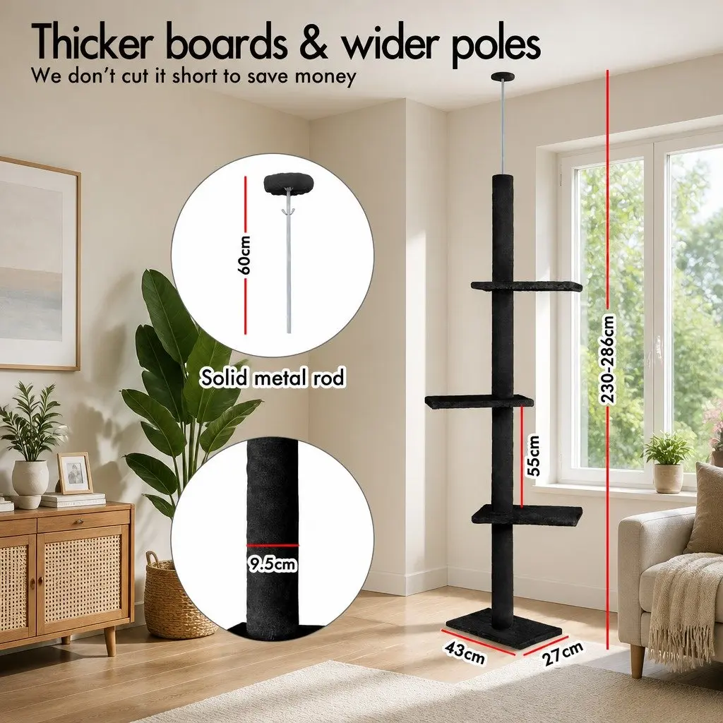Adjustable Height Cat Tree Tower for Indoor Use
