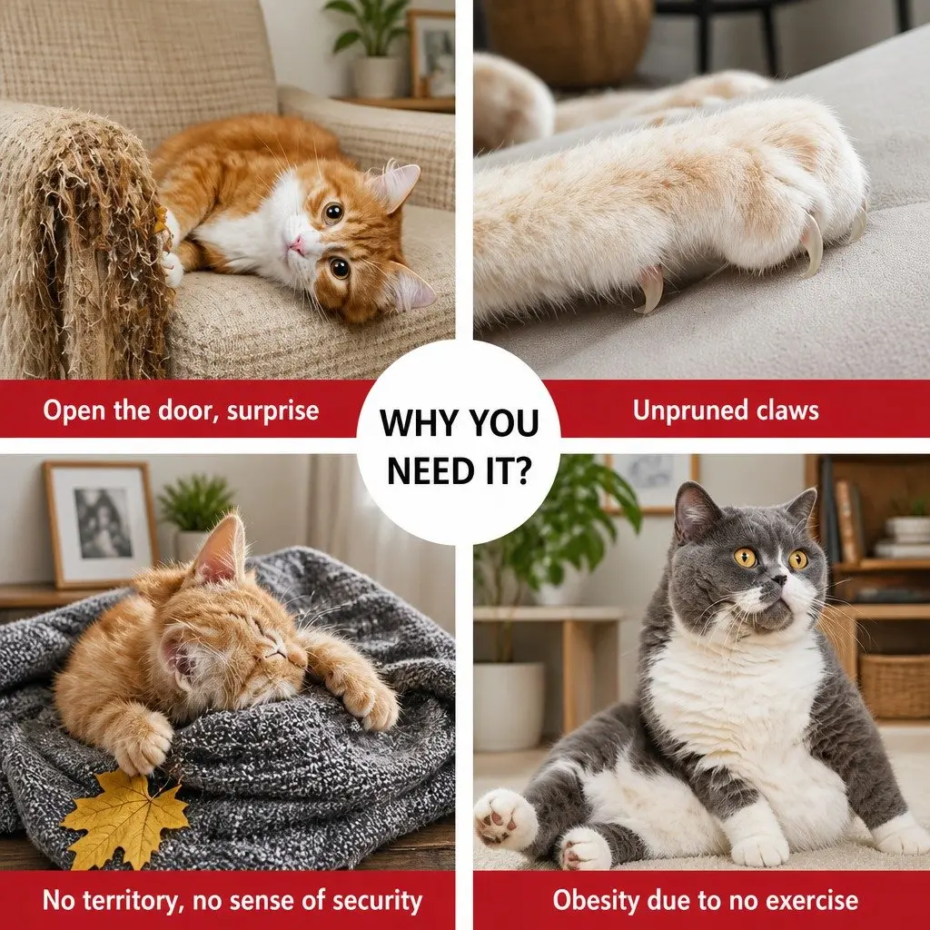 Adjustable Height Cat Tree Tower for Indoor Use