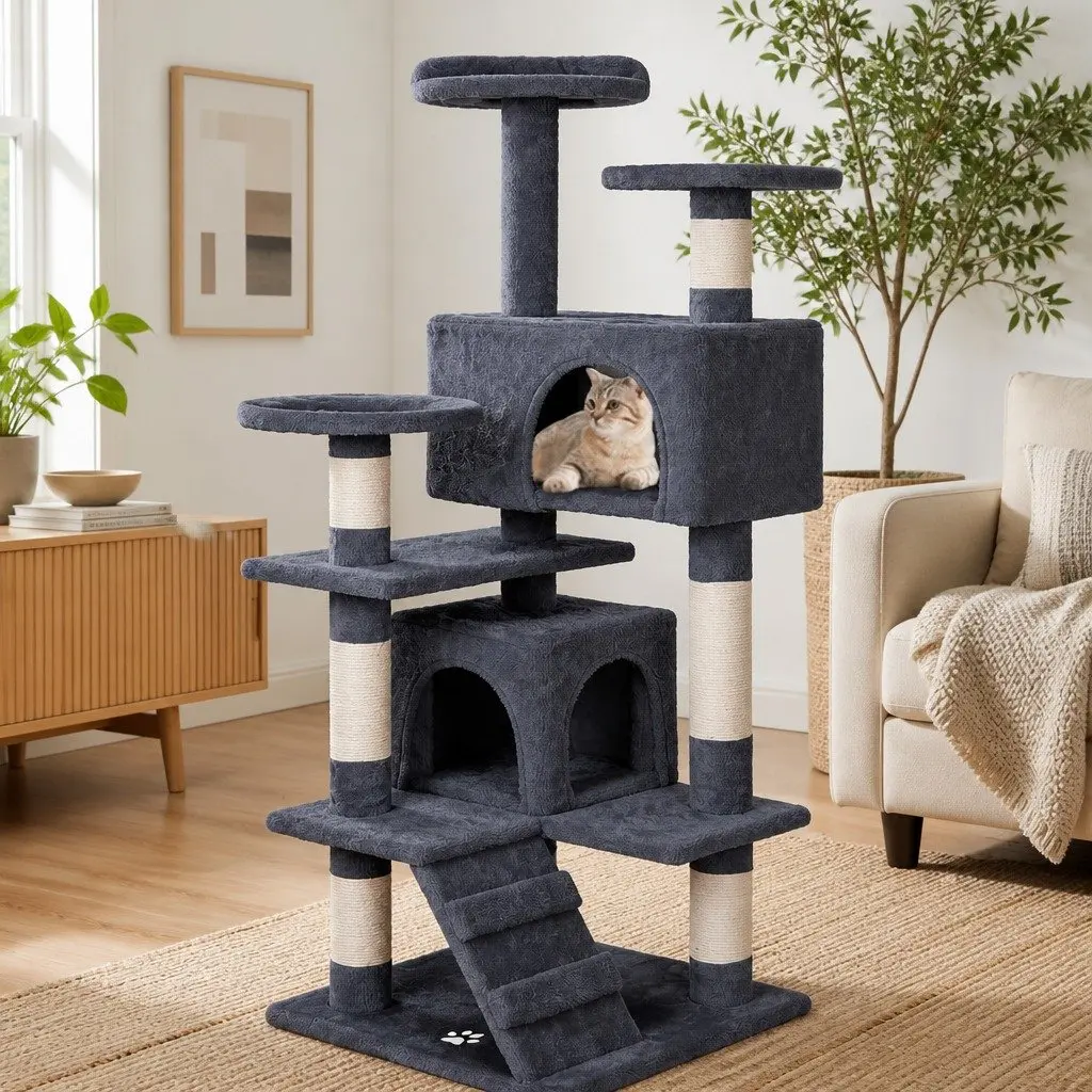 Cat Tree Tower 180cm for Indoor Cats with Plush Perches