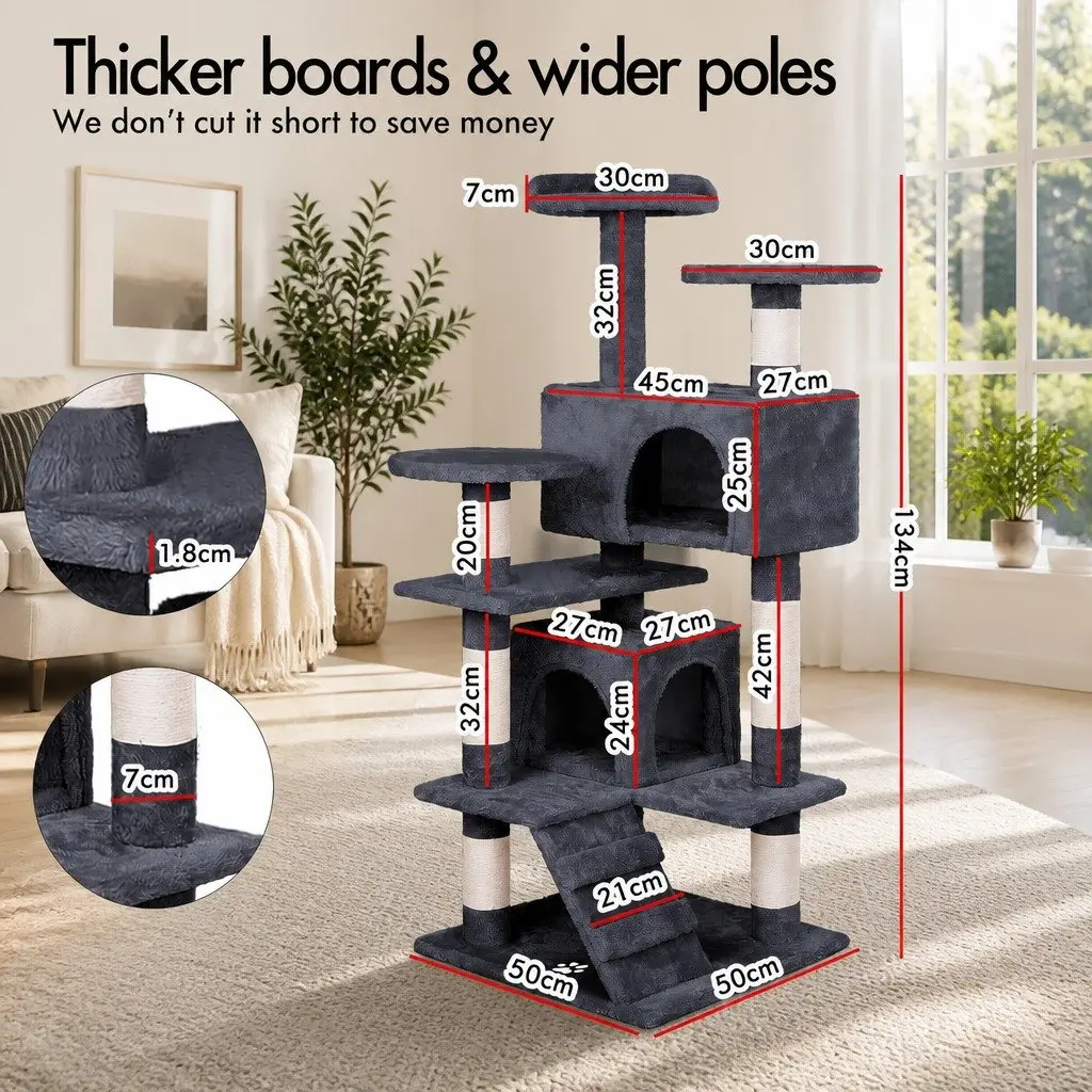 Cat Tree Tower 180cm for Indoor Cats with Plush Perches