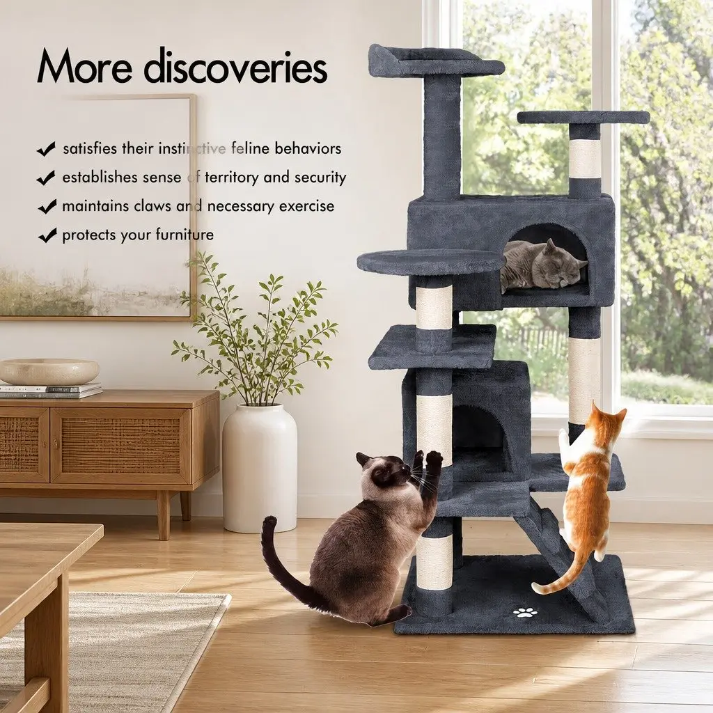 Cat Tree Tower 180cm for Indoor Cats with Plush Perches