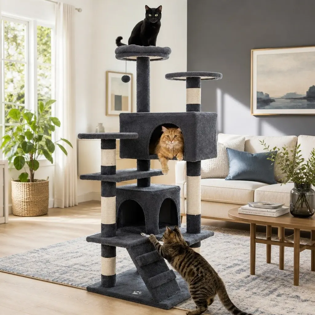 Cat Tree Tower 180cm for Indoor Cats with Plush Perches