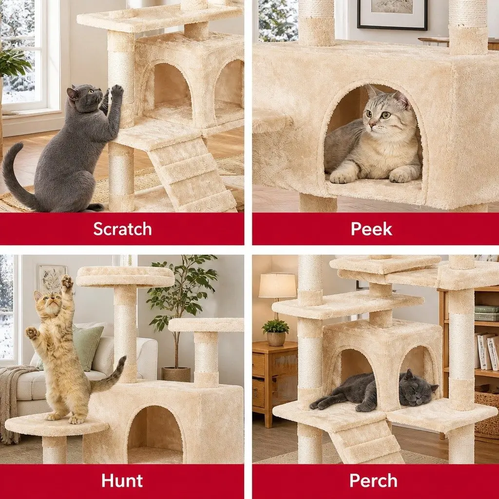 180cm Cat Tree Tower for Indoor Cats