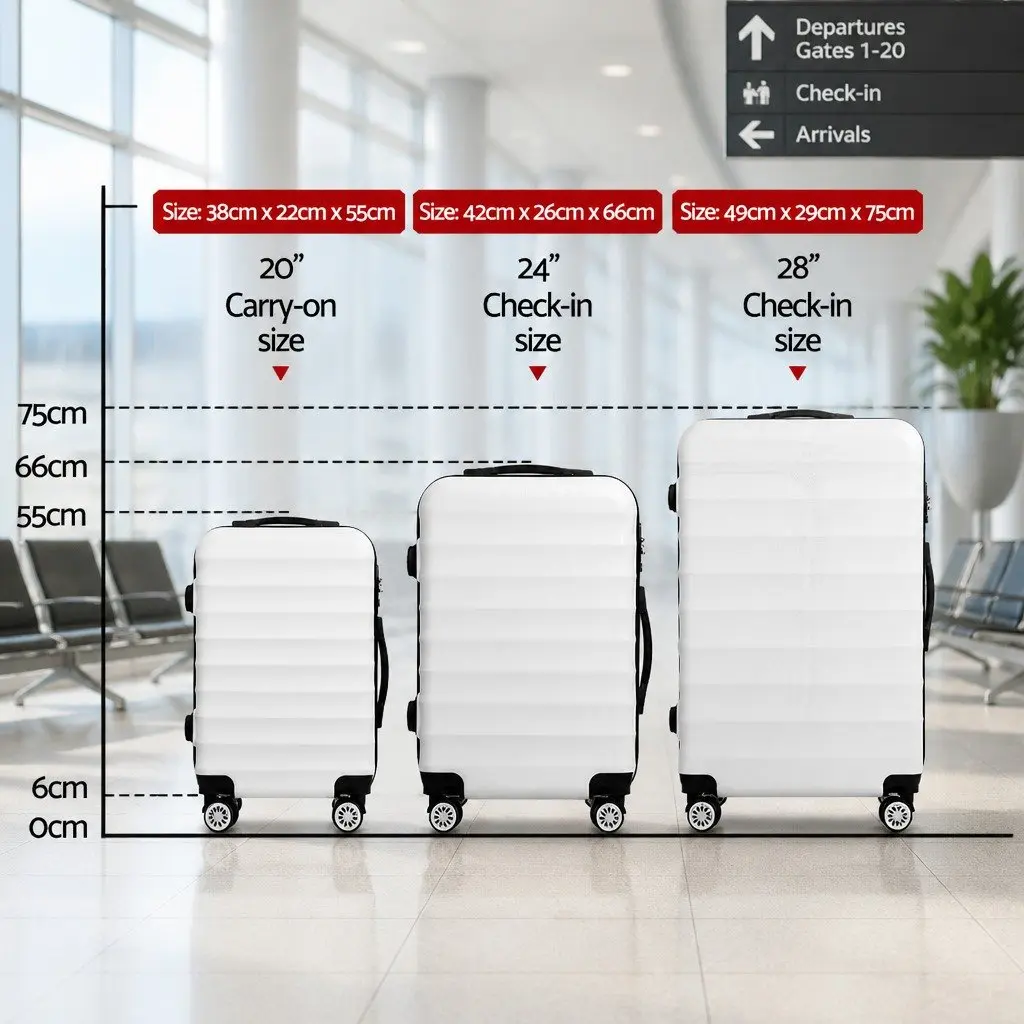 3-Piece Hard Shell Luggage Set with TSA Lock